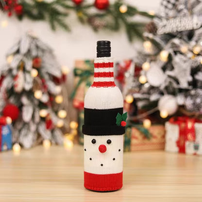 KNITTED CHRISTMAS WINE STOCKING